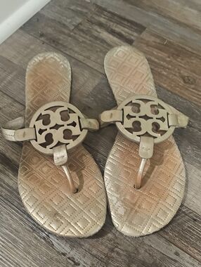 Tory Burch Miller Metallic Gold Sandals